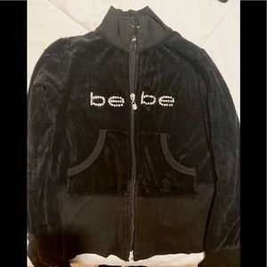 Bebe logo velour sweater